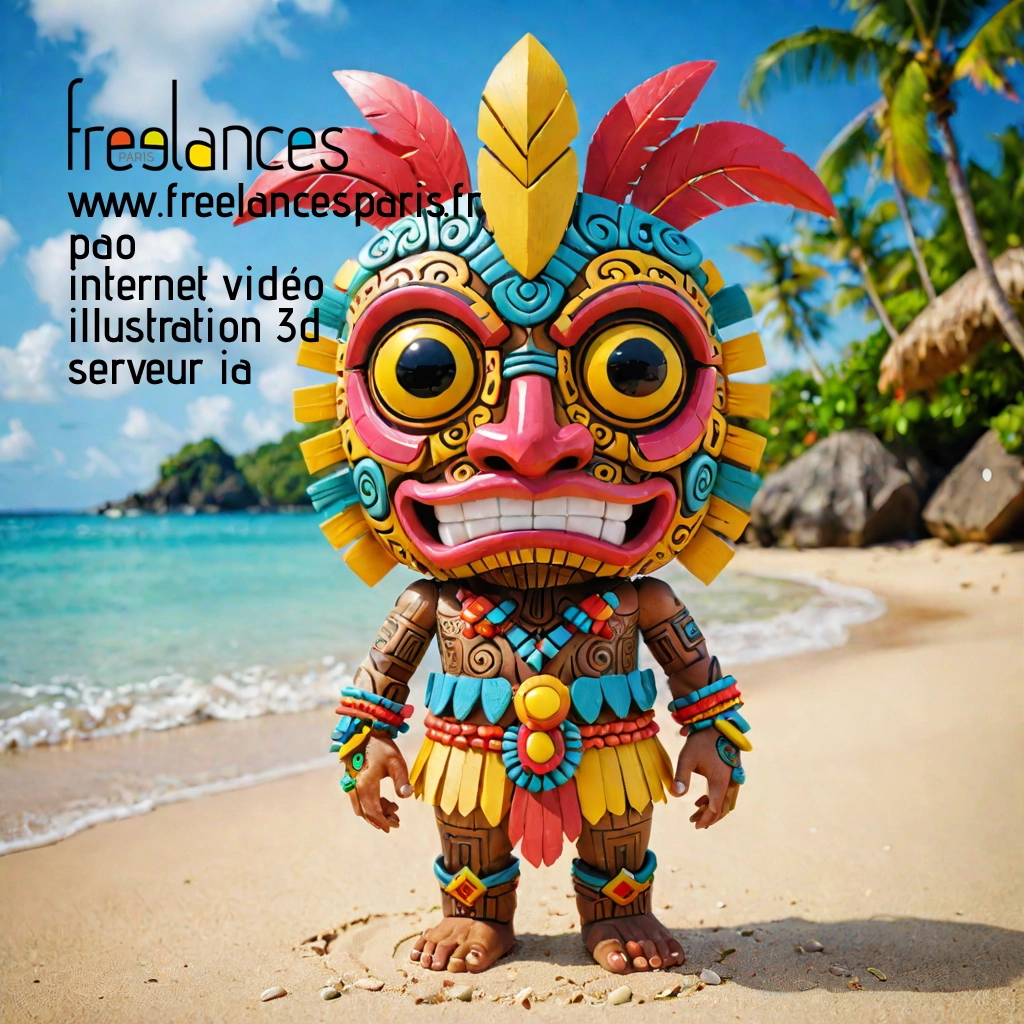 Pao mise en page internet vidéo illustration 3d serveur IA générative AI freelance paris studio de création magazines PWXOOE40